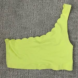 Out from Under Neon Scalloped one shoulder Bralette